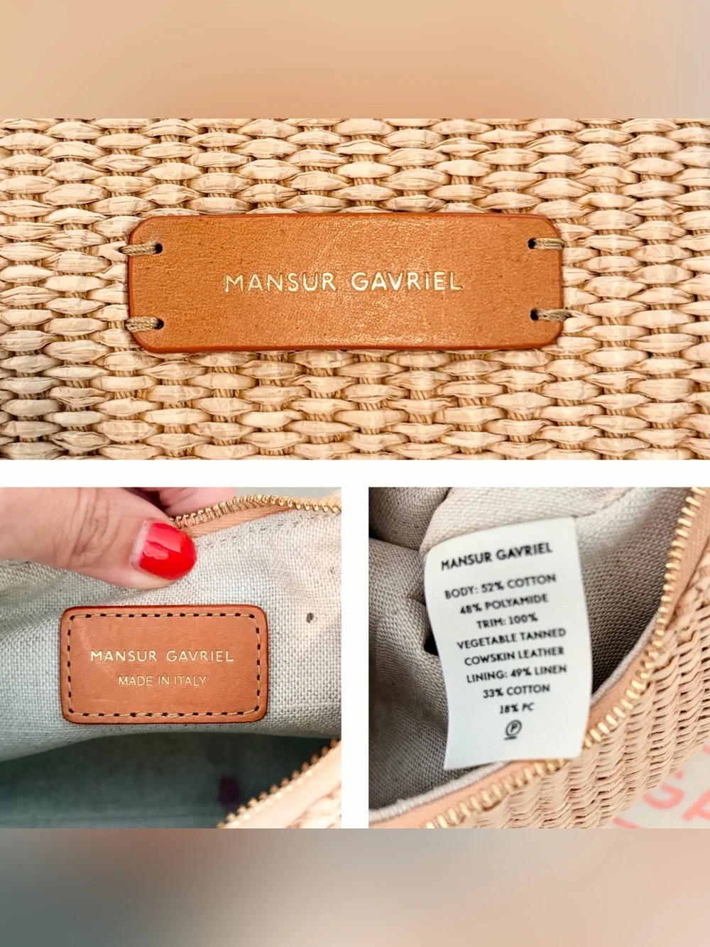 Auth MANSUR GAVRIEL Mini Raffia Candy Single Strap Hobo